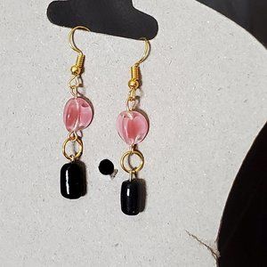 Gold Tone Hook Glass Bead Dangle Earrings Tony Alexander Jewelry Artisan Fashion